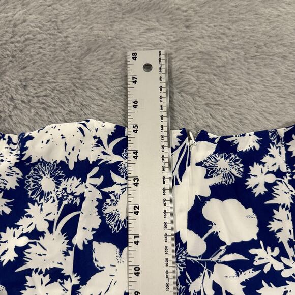 Sam Edelman Dress Womens Size 6 Blue White Floral Puff Sleeve Midi Sundress New - Picture 11 of 13